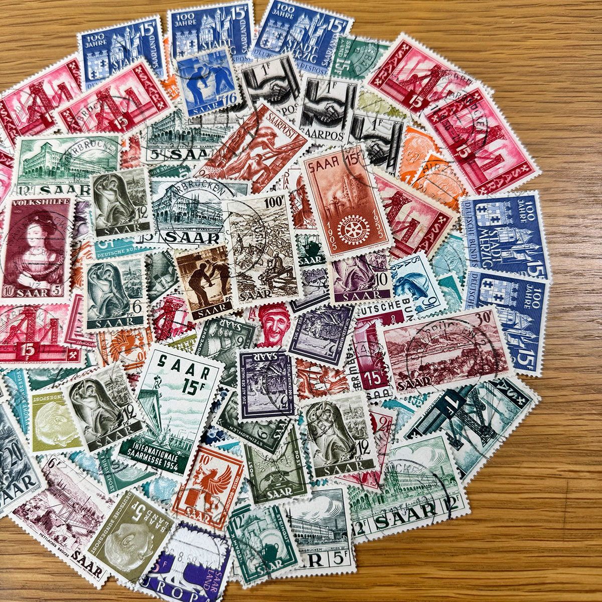 【ザール（ドイツ）】1947年～使用済み切手100枚大量まとめてロット！希少！！ (m4YcxtABDs)_画像10