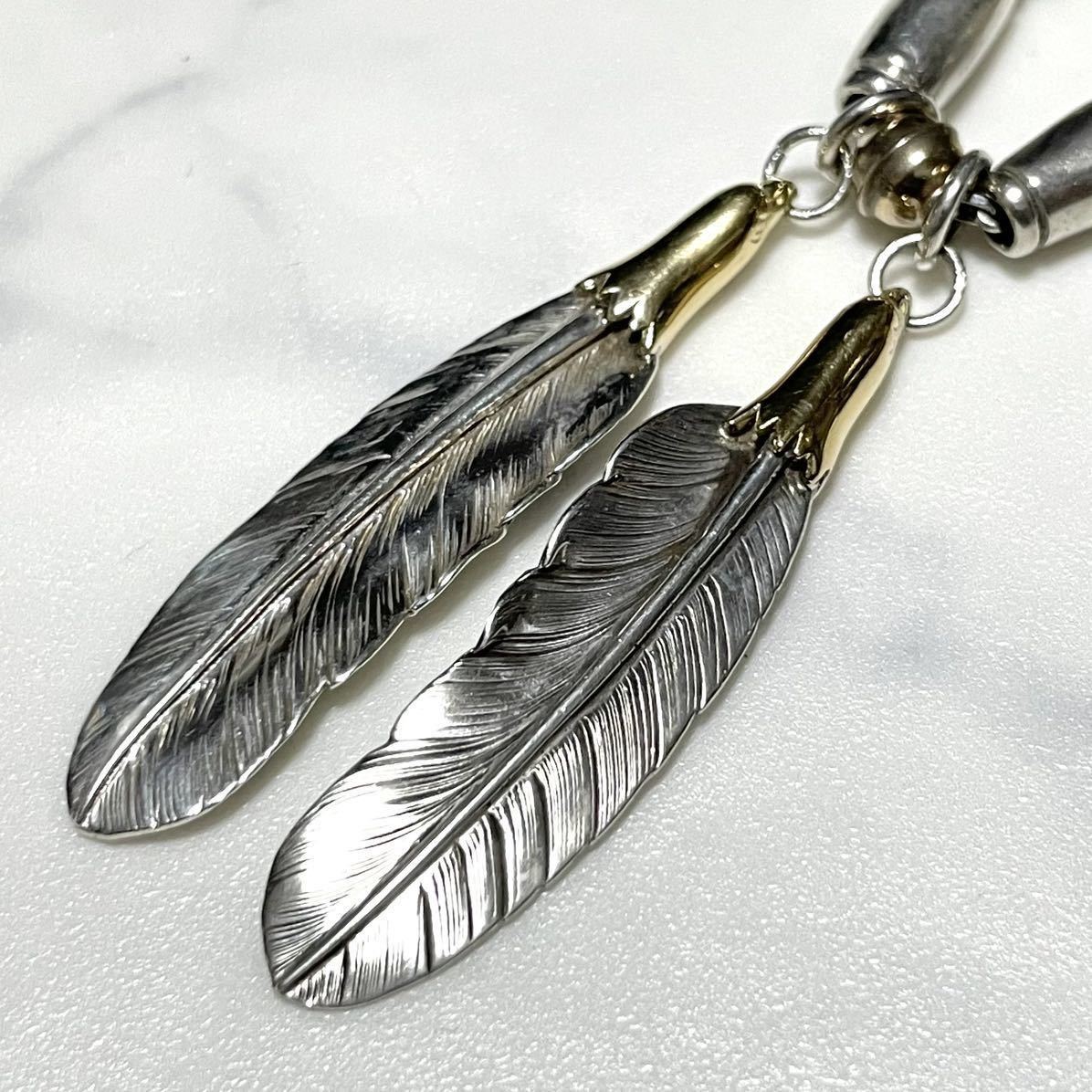 LARRY SMITH ラリースミスK18 EAGLE HEAD FEATHER PENDANT SV LARRY SMITH ラリースミスK18 EAGLE HEAD FEATHER PENDANT SV