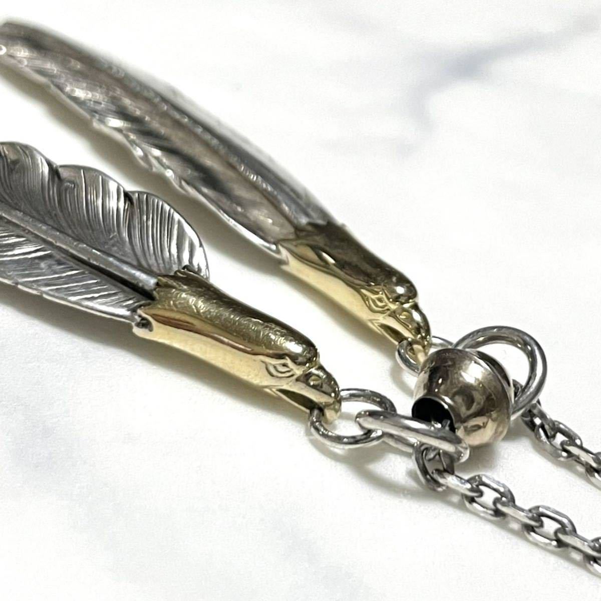 LARRY SMITH ラリースミスK18 EAGLE HEAD FEATHER PENDANT SV LARRY SMITH ラリースミスK18 EAGLE HEAD FEATHER PENDANT SV