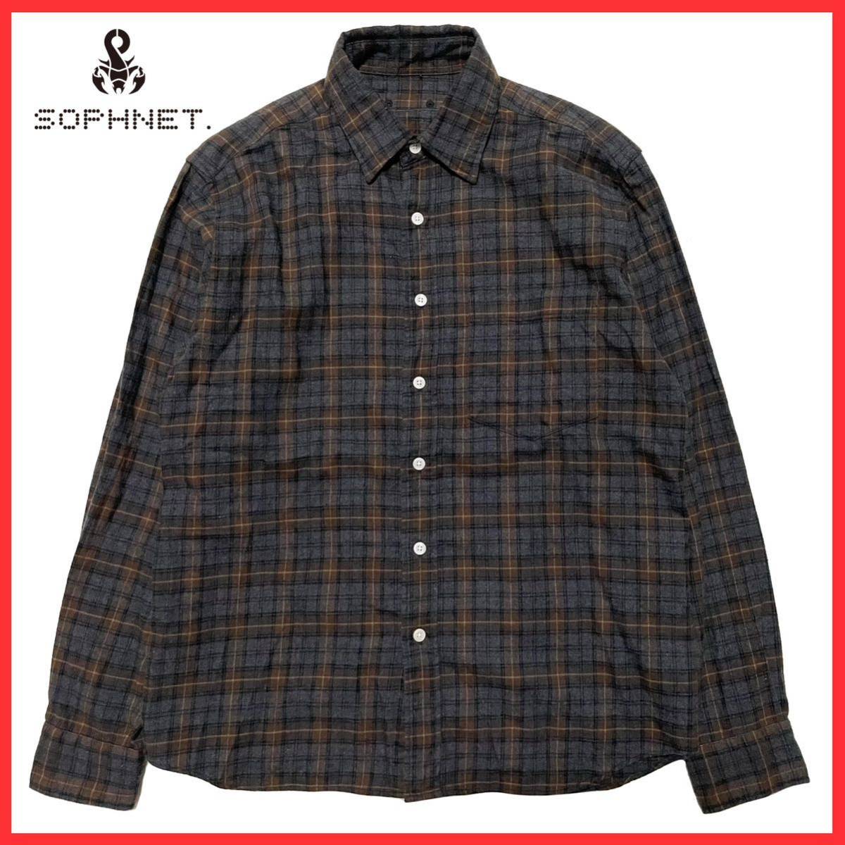 SOPHNET ソフネット 22AW SHAPED REGULAR COLLAR BIG SHIRT 長袖 チェック シャツ カットソー トップス S uniform experiment FCRB Bristol_画像1