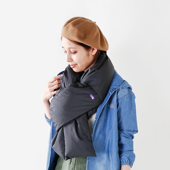 美品 THE NORTH FACE PURPLE LABEL ノースフェイス パープルレーベル DOWN MUFFLER ナイロン ダウン マフラー ネックウォーマー マウンテン_画像2