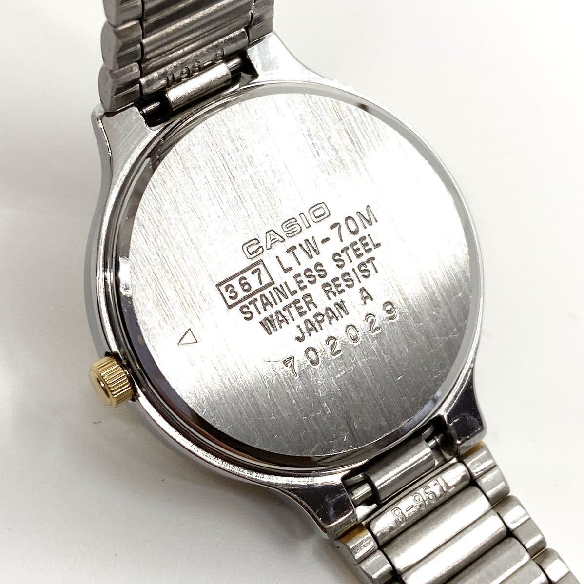 CASIO ARGENT 腕時計 ムーンフェイズ デイト ラウンド ローマン 3針 コンビ ゴールド シルバー 金銀 カシオ エージェント Y287_画像7