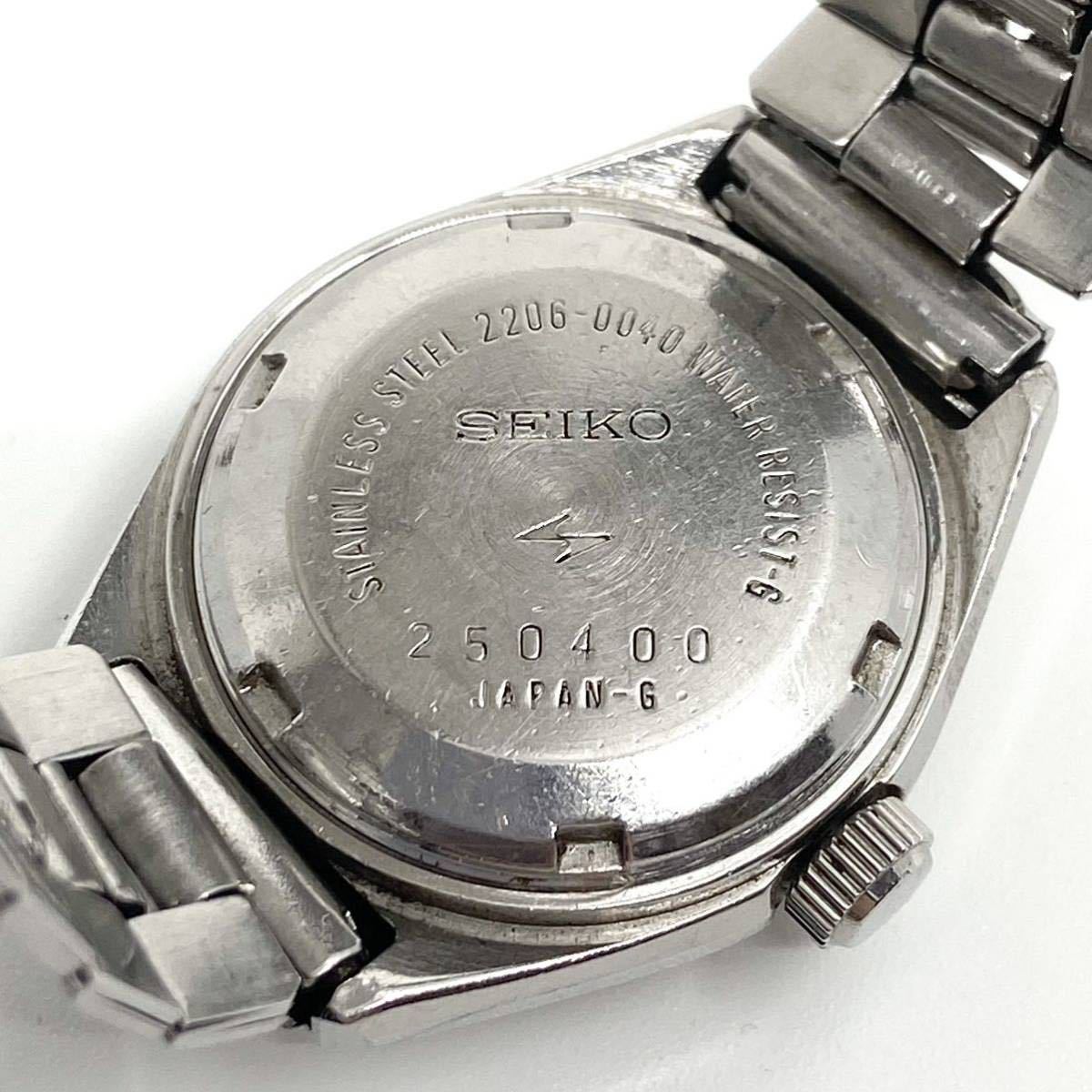 SEIKO AUTOMATIC 自動巻き 手巻き 17石 腕時計 デイデイト バーインデックス 3針 シルバー 銀 セイコー Y205_画像7