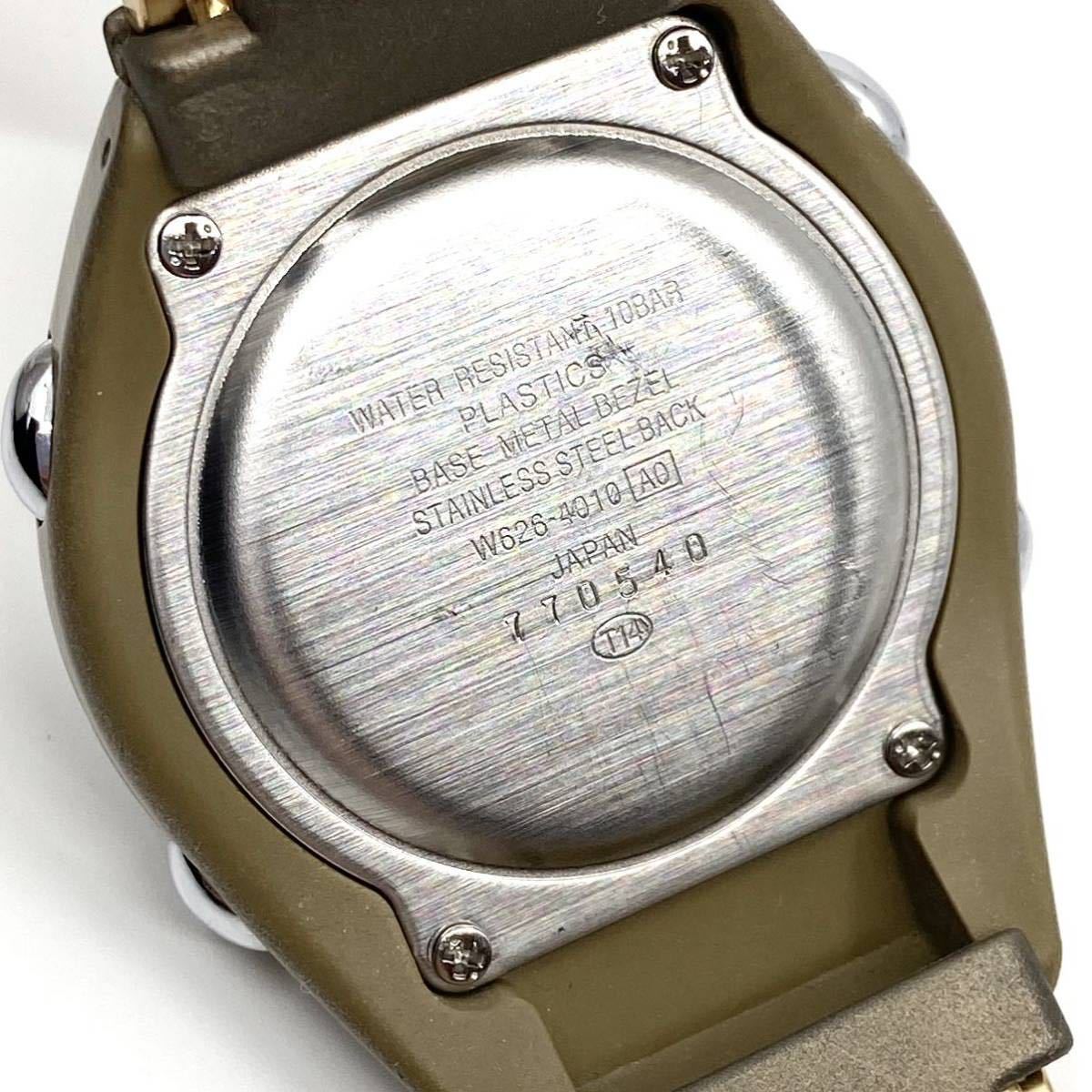 SEIKO ALBA SPOON 腕時計 デジタルウォッチ W626-4010 ゴールド 金 セイコー アルバ スプーン Y255_画像8