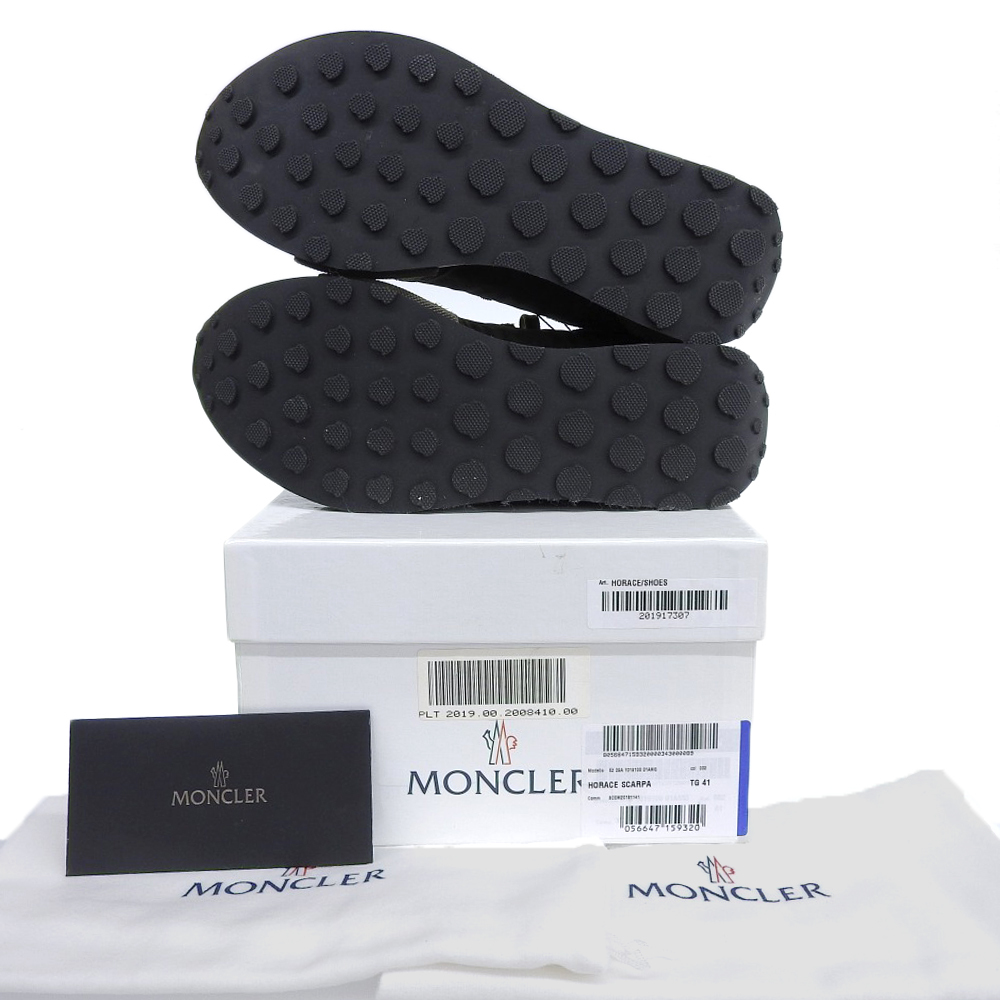 美品 MONCLER モンクレール HORACE SCARPA ラバーロゴワッペン ロースニーカー シューズ メンズ グリーン系 41_画像4