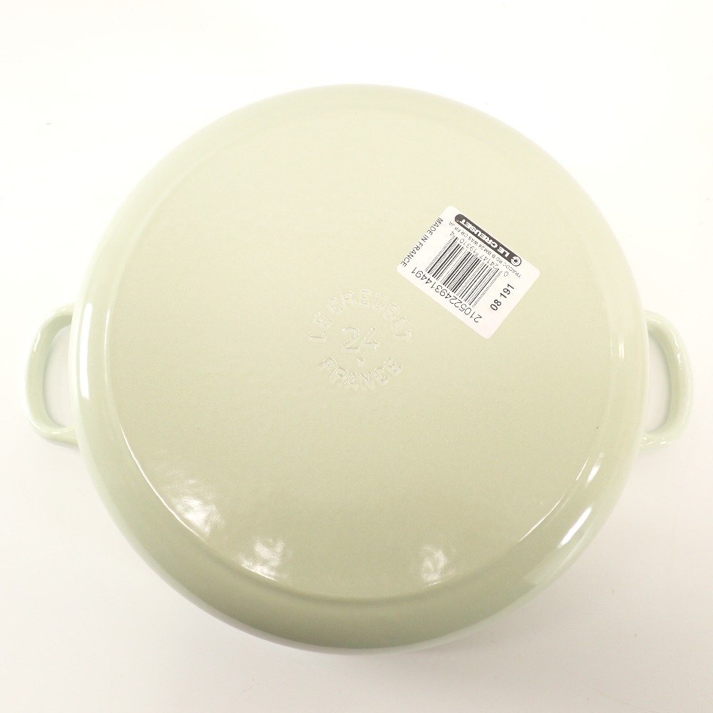 【新品同様/1円】 LeCreuset ル クルーゼ ココットロンド ベース 24cm 両手鍋 食器 ワサビ_画像8