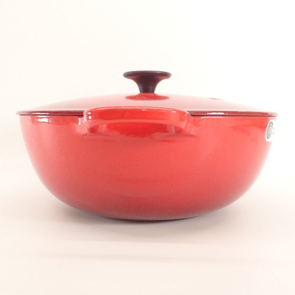 【新品同様/1円】 LeCreuset ル クルーゼ マルミット 26cm 両手鍋 食器 チェリーレッド_画像4