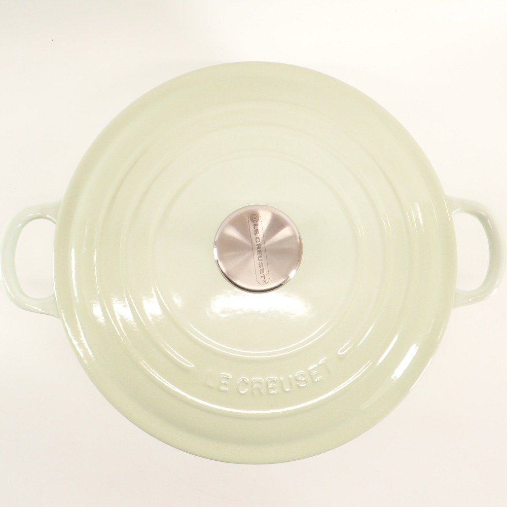 【新品同様/1円】 LeCreuset ル クルーゼ ココットロンド ベース 24cm 両手鍋 食器 ワサビ_画像5