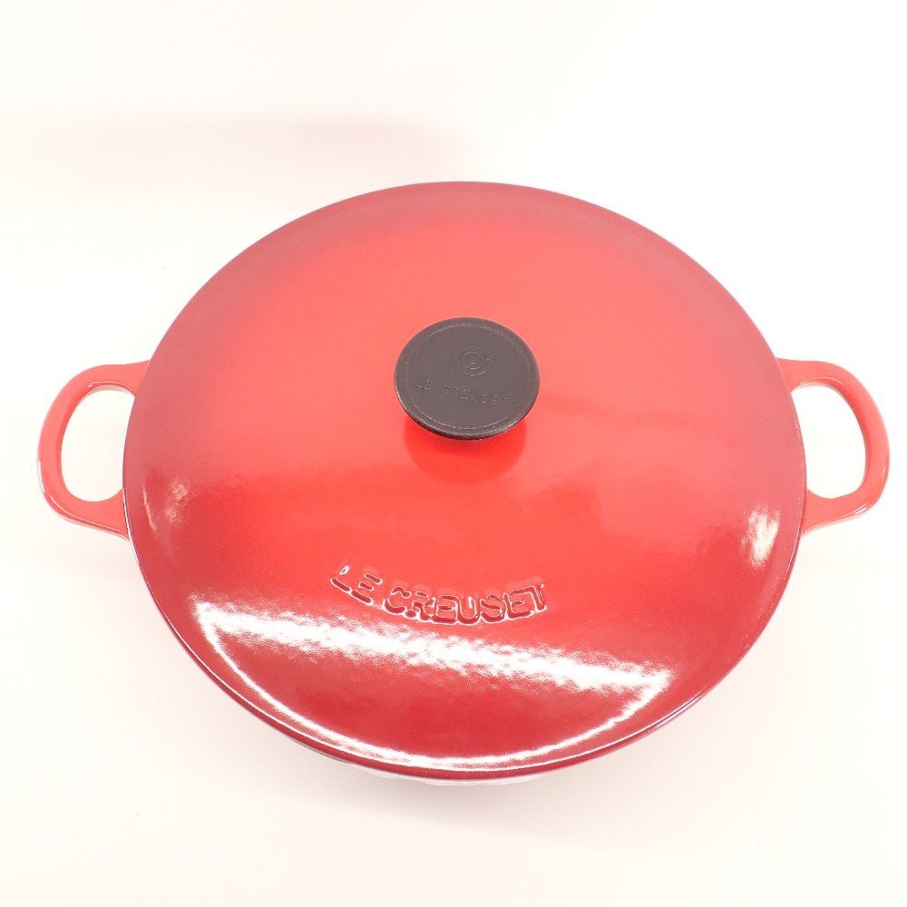 【新品同様/1円】 LeCreuset ル クルーゼ マルミット 26cm 両手鍋 食器 チェリーレッド_画像5