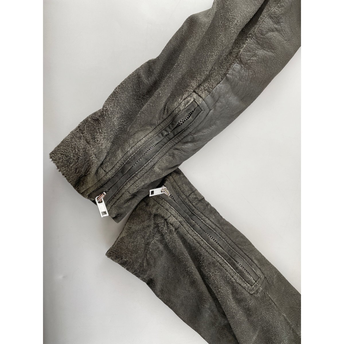 1円 Rick Owens リックオウエンス RU17S9772-LB 17SS セミダブルレザーライダースジャケット ジャケット 48 ダークグレー メンズ_画像6