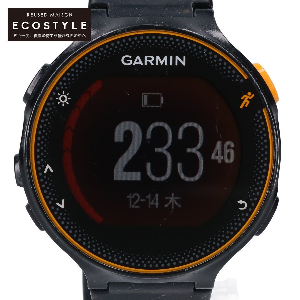 1円 GARMIN ガーミン 235J ForeAthlete ランニングスマートウォッチ 腕時計 ブラックxオレンジ_画像1