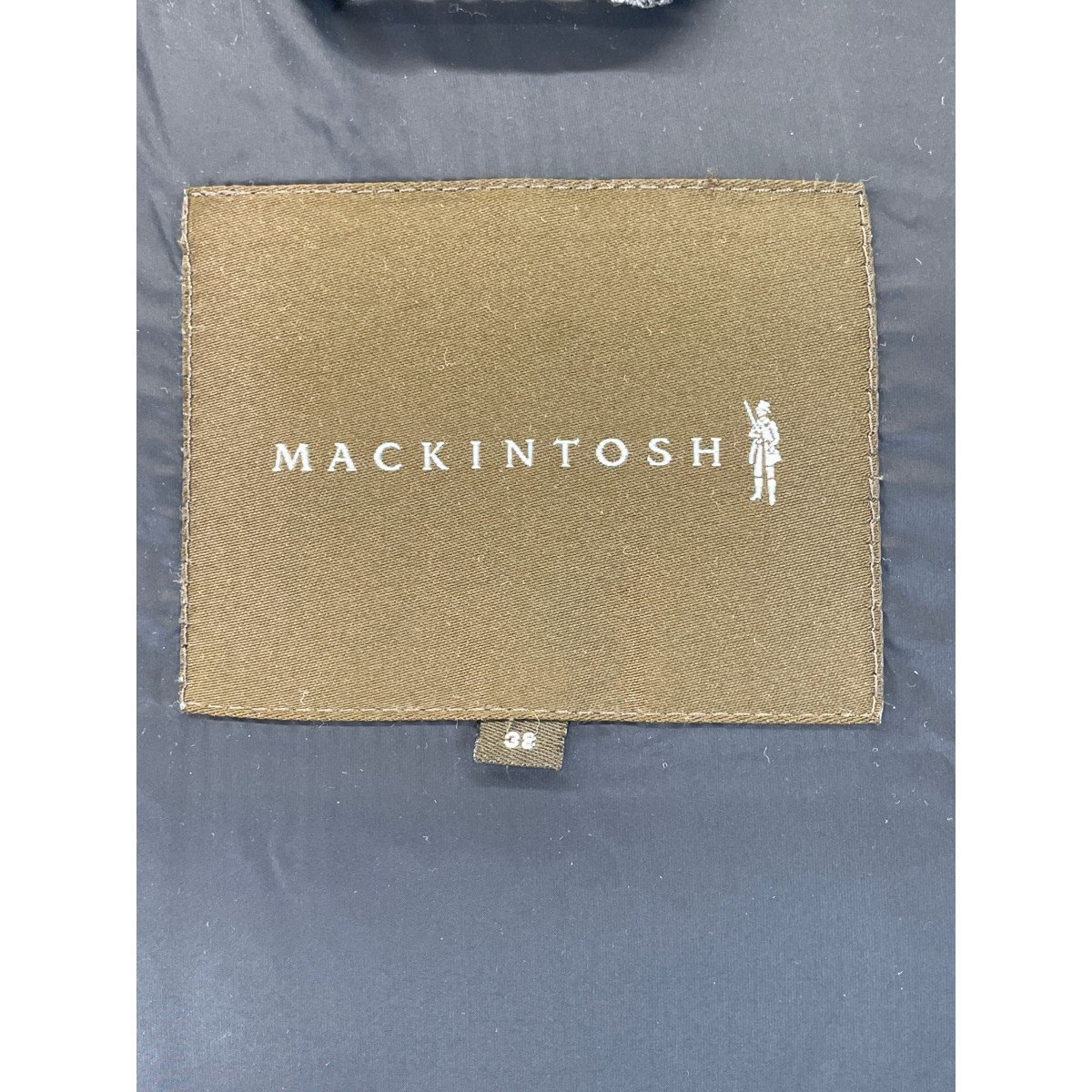 1円 MACKINTOSH マッキントッシュ グレー ウール オッカーバン グレンチェック ダウンジャケット コート 38 ブラック×グレー メンズ_画像4