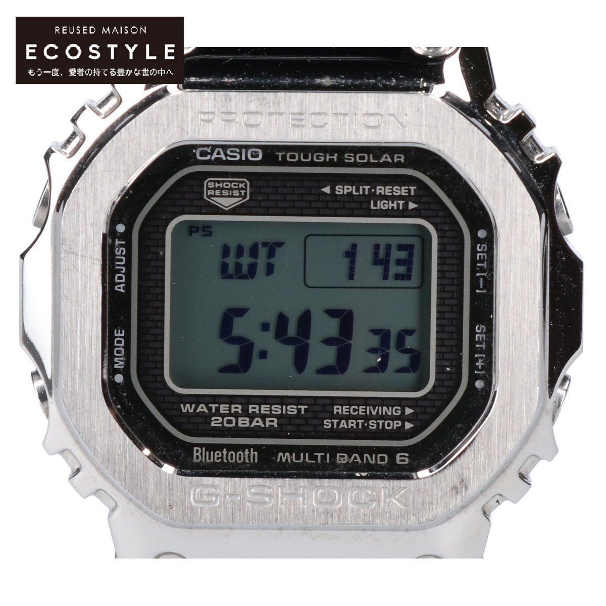 1円 G-SHOCK ジーショック GMW-B5000-1JF フルメタル タフソーラー 電波腕時計 腕時計 シルバー_画像1