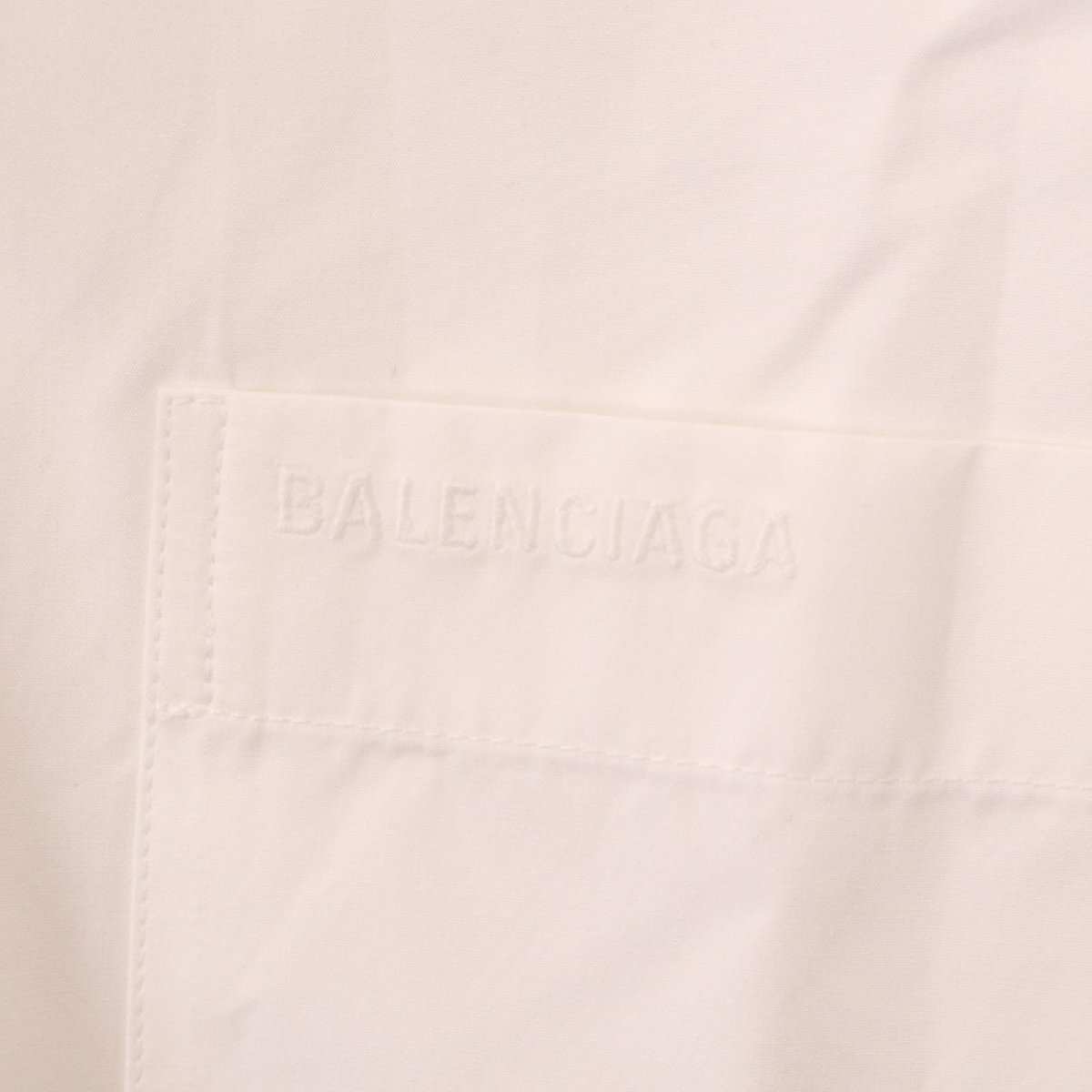 BALENCIAGA バレンシアガ 22年 ホワイト アシンメトリー シャツ ホワイト 34 トップス コットン レディース 中古_画像4