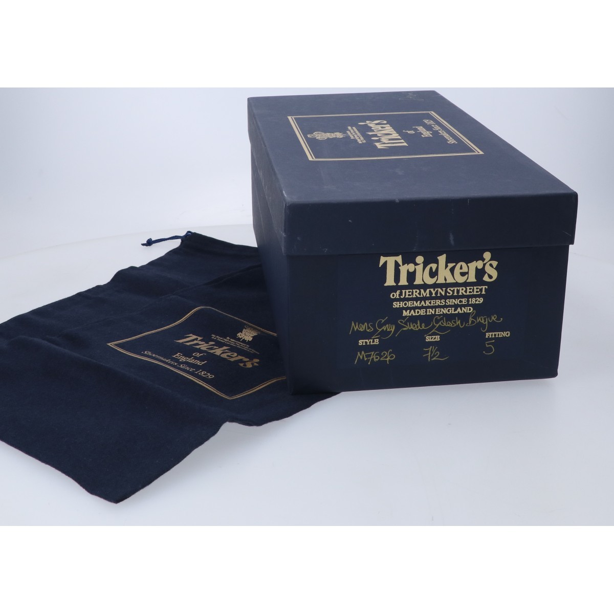 美品 Tricker's トリッカーズ 4xxc別注 M7626 スエード クレープソール ウイングチップシューズ UK7 1/2-5 グレー_画像9