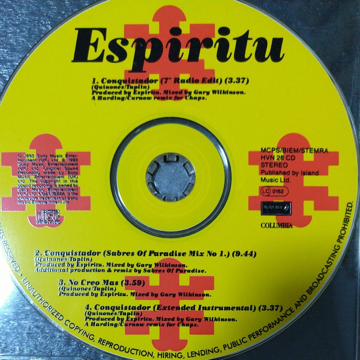 ESPIRITU☆CONQUISTADOR☆REMIX☆UK 盤☆SINGLE CD ブラッスール