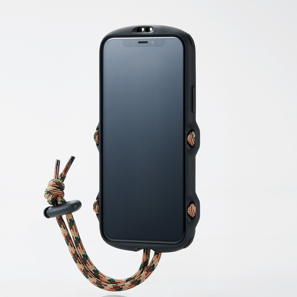 新品・送込　エレコム　iPhone 11 Pro用　アウトドア向け耐衝撃携帯ケース　NESTOUT　PM-A19BNESTFBK　ブラック　定価=1840円　A2215に！_画像4