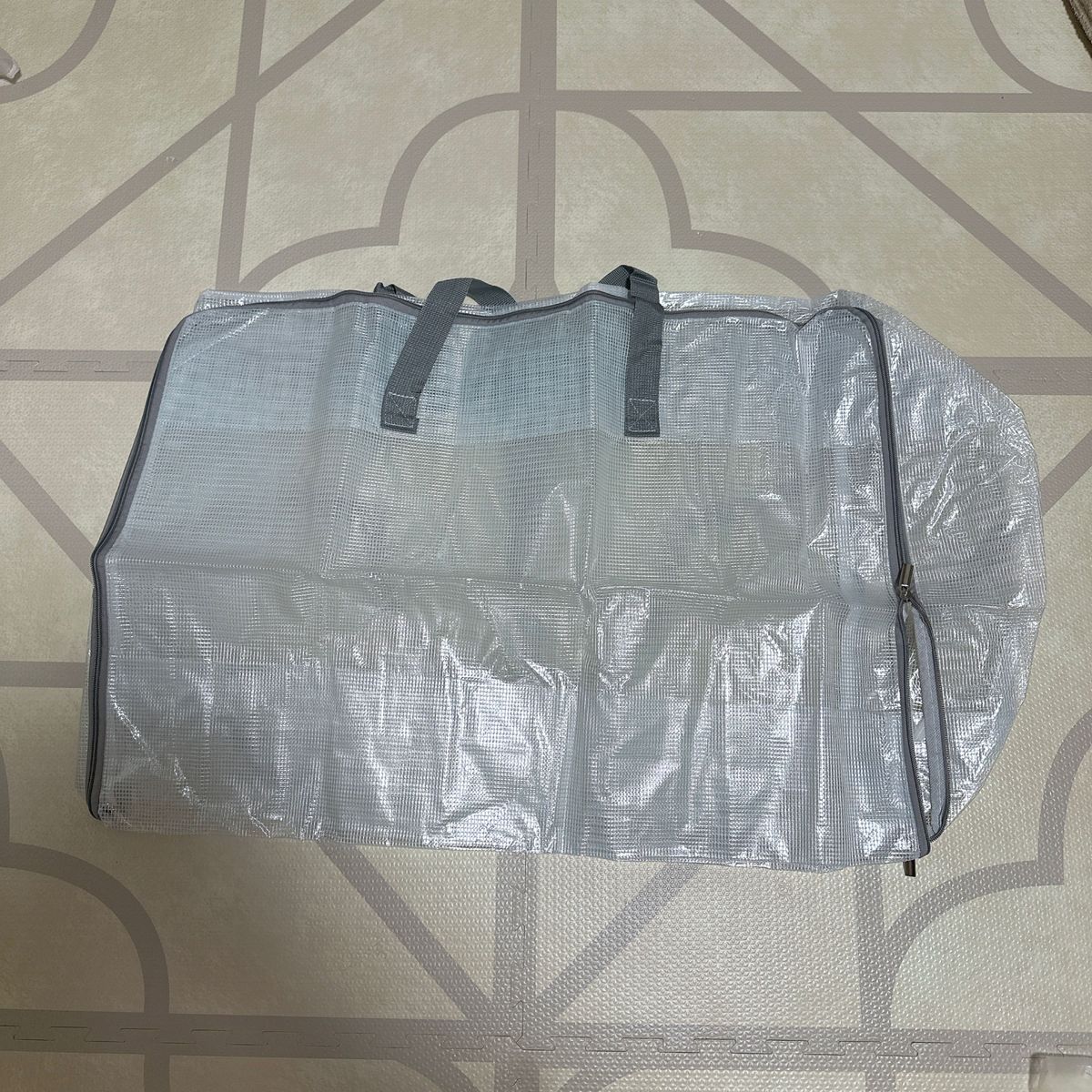 布団 衣類 収納袋 移動しやすい 持ち手付き 半透明仕様 PVC素材 ダブルファスナー 防水 ランドリーバッグ