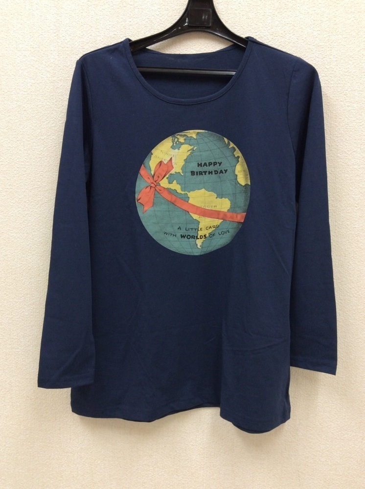 ニッセン タグ付き 紺×前プリントTシャツ サイズM_画像1