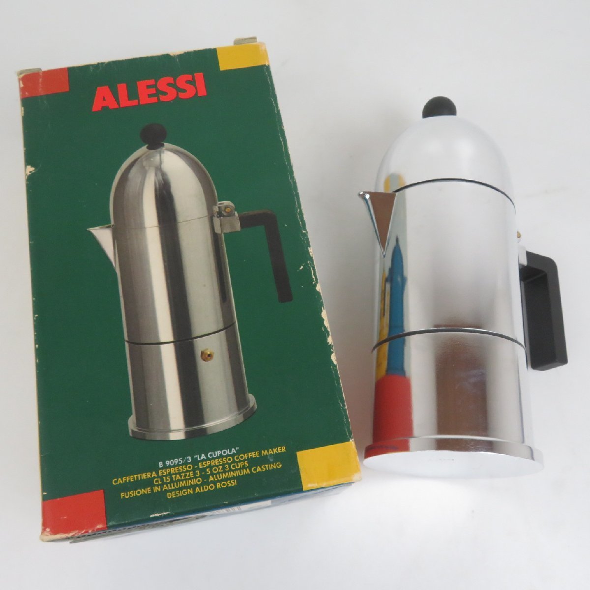 ALESSI アレッシィ 直火式 エスプレッソ 3カップ用 コーヒーメーカー ラ・クーポラ アルド・ロッシ / 60 (SG013650)_画像1