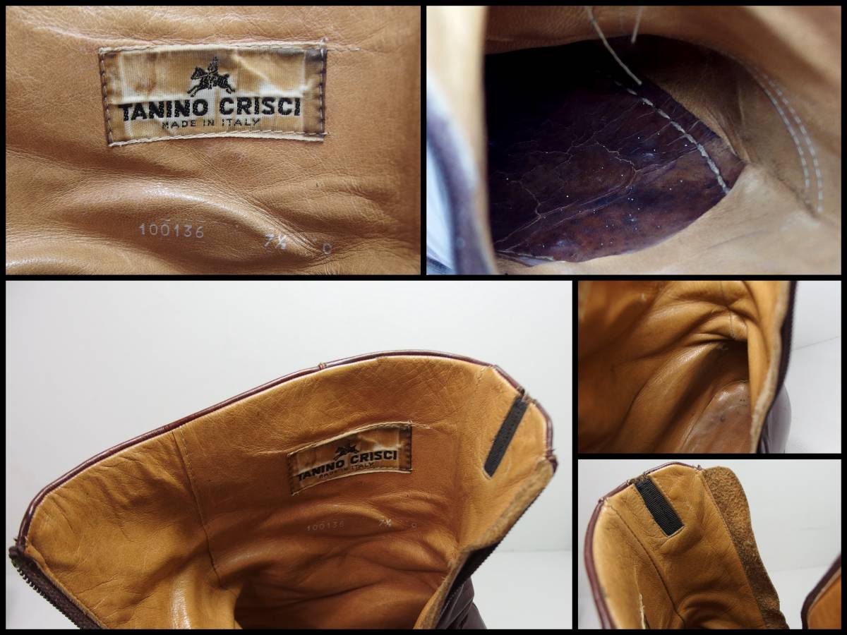 ☆【※劣化多数あり】TANINO CRISCI ジョッパー ブーツ レザー メンズ 7 1/2D(26cm程度) ダークブラウン こげ茶 靴 タニノクリスチーノ_画像7