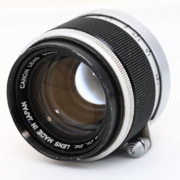 ☆実用品・完動☆CANON 50mm F1.8 L39 Lマウント キヤノン 曇りあり 単焦点レンズ☆送料無料・保証付☆J154_画像1