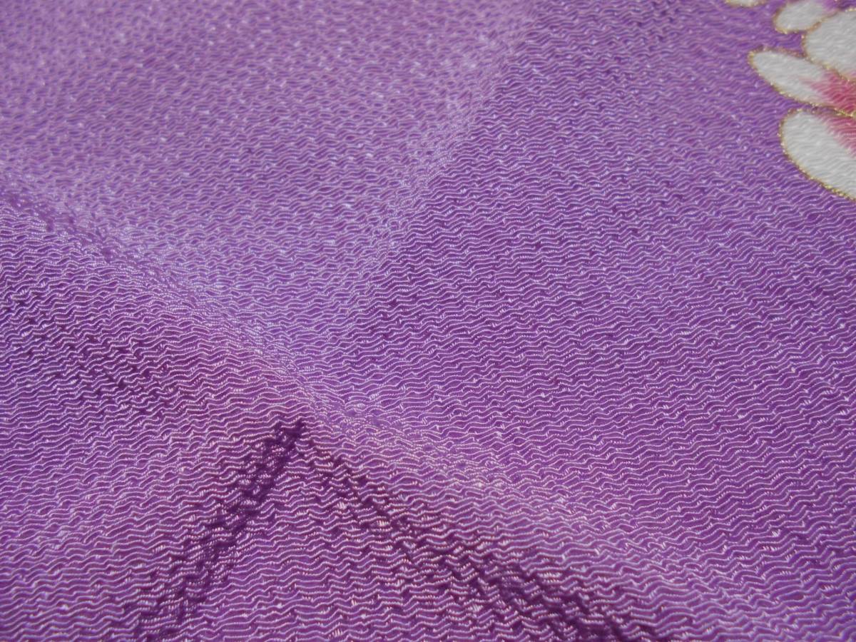 きれいな紫色に胡蝶蘭の模様の小風呂敷、袱紗／YUMI　KATYURA／未使用_画像9