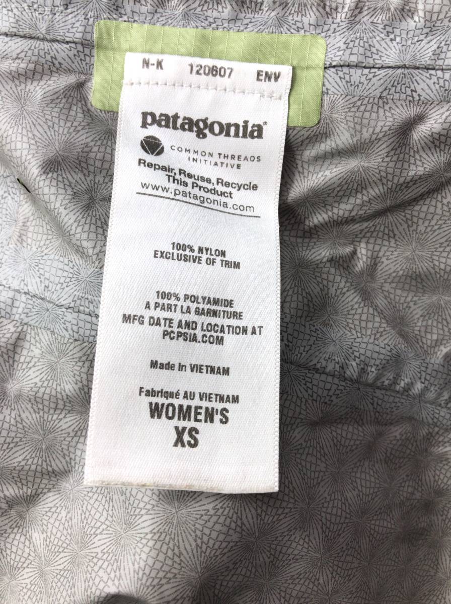 patagonia パタゴニア 84484 レインシャドージャケット ナイロン グリーン レディース XSサイズ 23090601_画像5