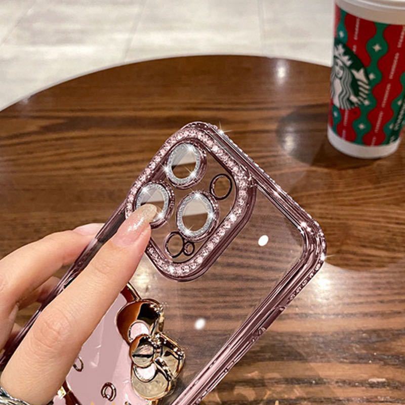 iPhone15pro Max case Hello Kitty Kirakira mirror attaching purple 