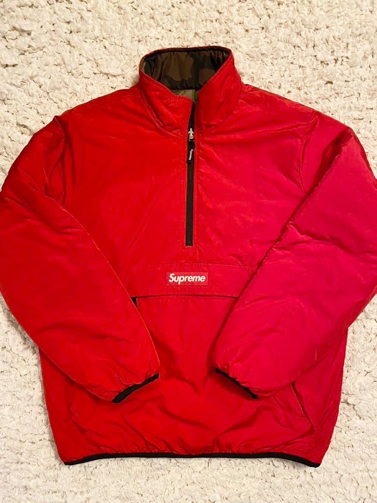 【1円スタート】Supreme Reversible Pullover Puffer RED L size リバーシブル ナイロン ジャケット 迷彩 確実正規品_画像1