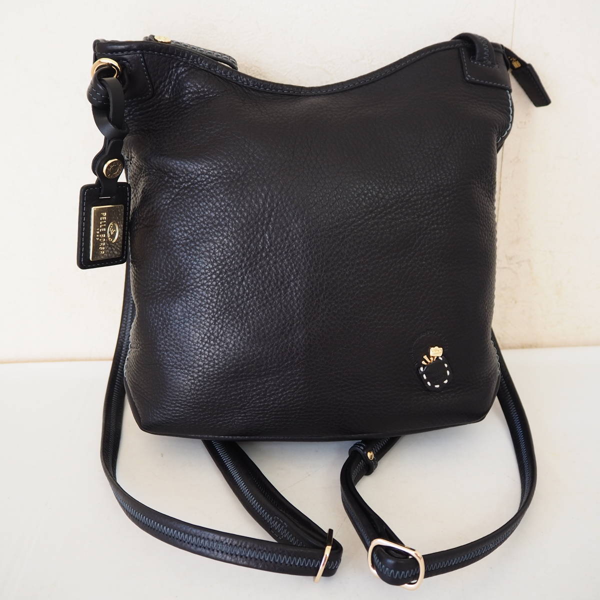 ◆未使用品*PELLE BORSA/ペレボルサ*2way*レザー*リュック*ショルダーバッグ*バッグ*黒◆_画像2