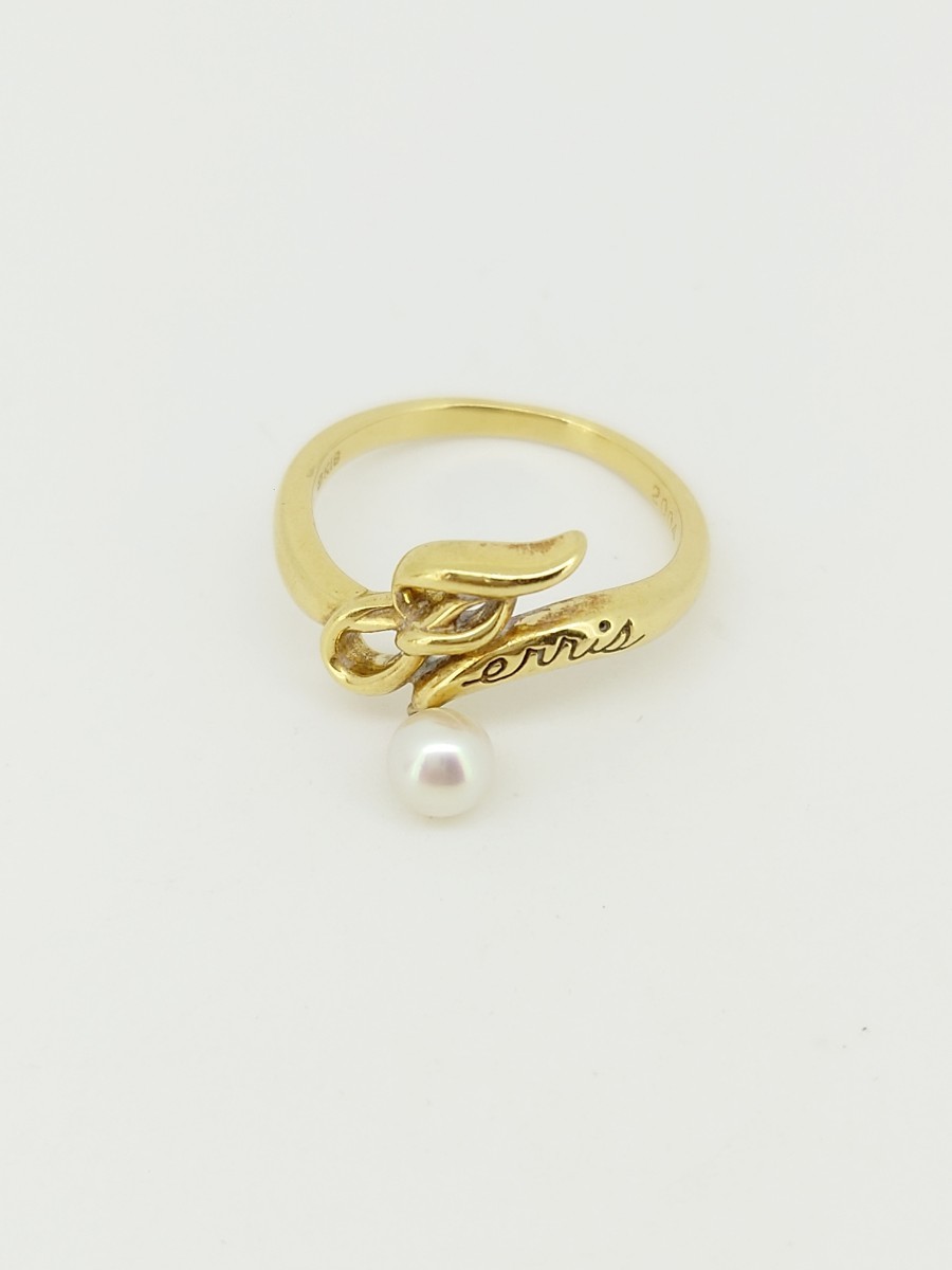  Mikimoto MIKIMOTO жемчуг кольцо подвешивание k18YG #13