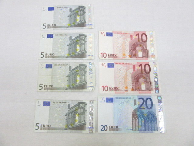 12D098◎EURO ユーロ 紙幣 額面総額 60ユーロ 外国紙幣 ヨーロッパ 札◎中古_画像1