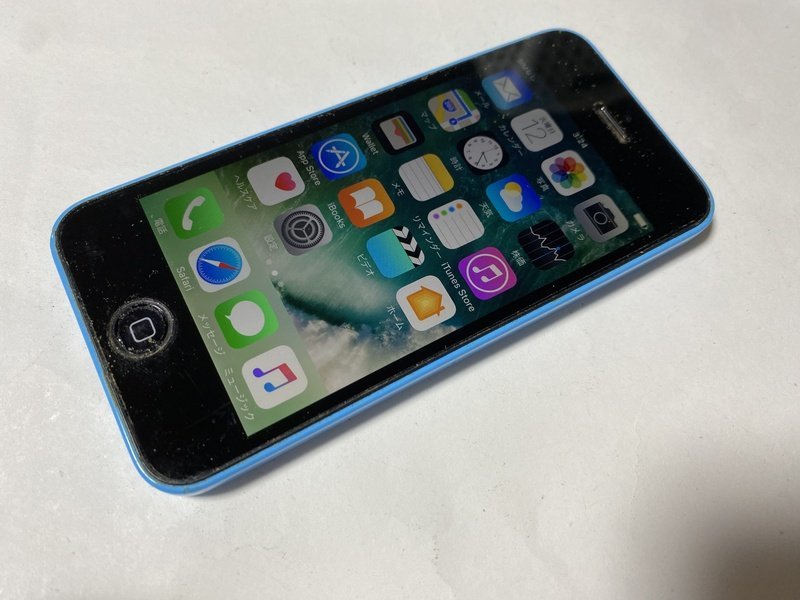 ID408 SoftBank iPhone5c 16GB ブルー ジャンク ロックOFF_画像1