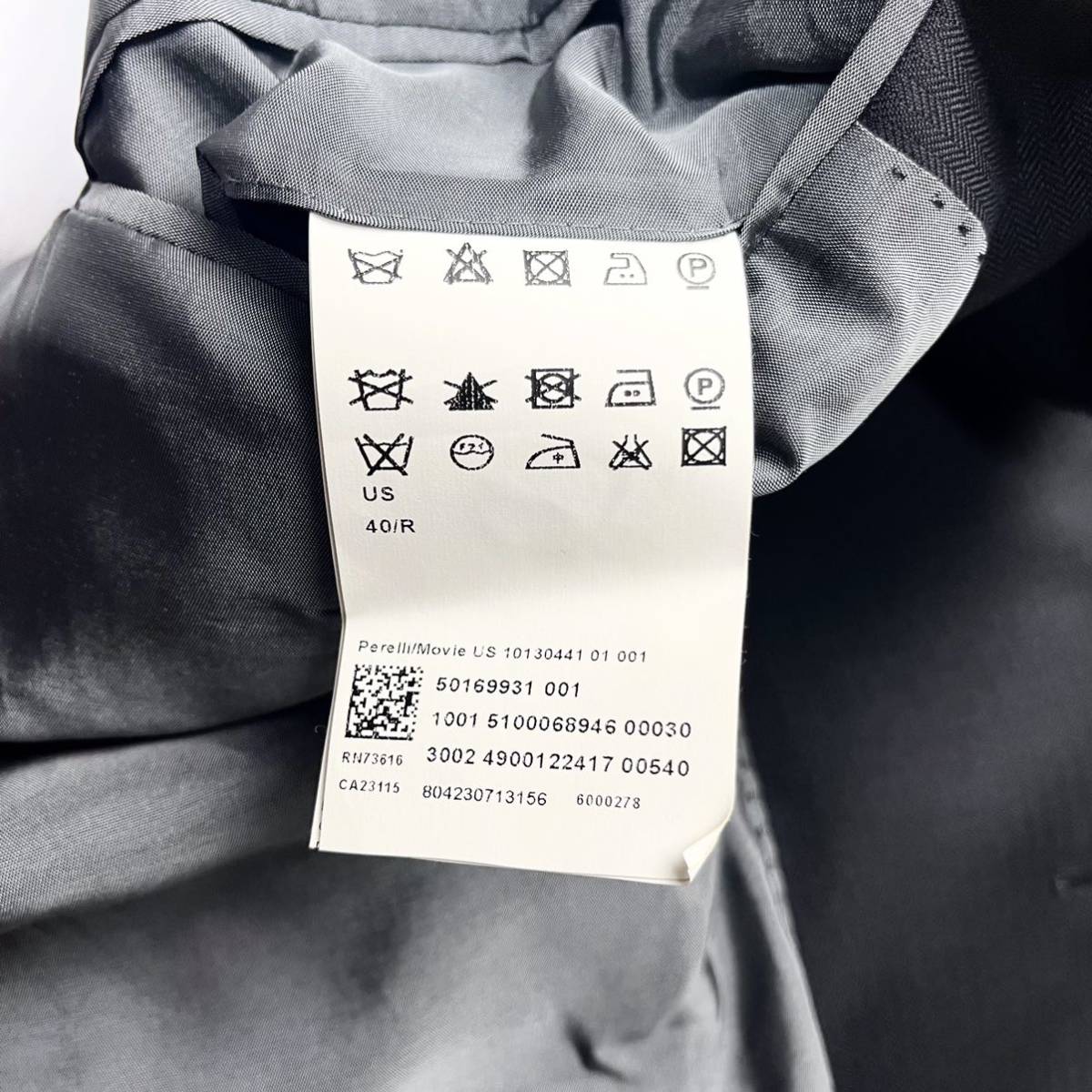 1円〜【Super120】HUGO BOSSヒューゴボス スーツ セットアップ テーラードジャケット シャドー ストライプ ブラック XLサイズ メンズ_画像6