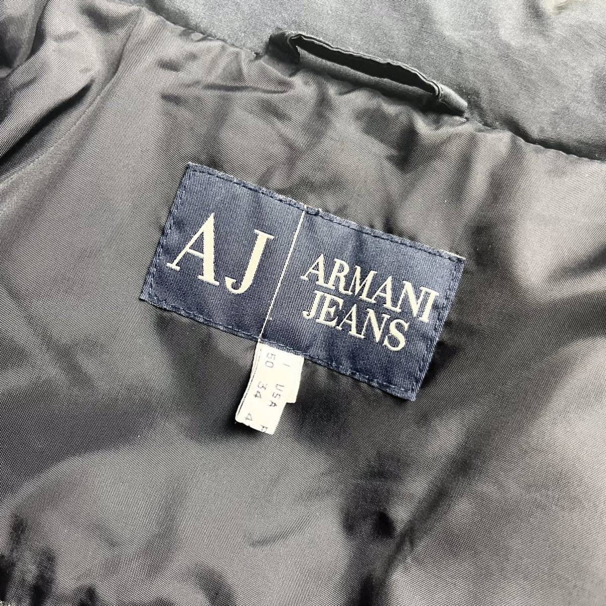 【希少XL】 ARMANI JEANS アルマーニ ジーンズ キルティング メンズ ダウンジャケット ブラック_画像4