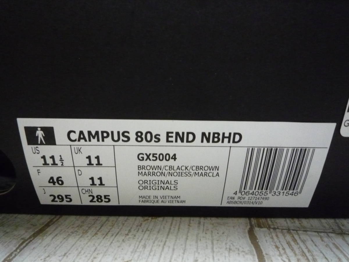 Ua8314-191♪【80】adidas アディダス Originals END NEIGHBORHOOD CAMPUS 80s END NBHD 29.5㎝ GX5004_画像10