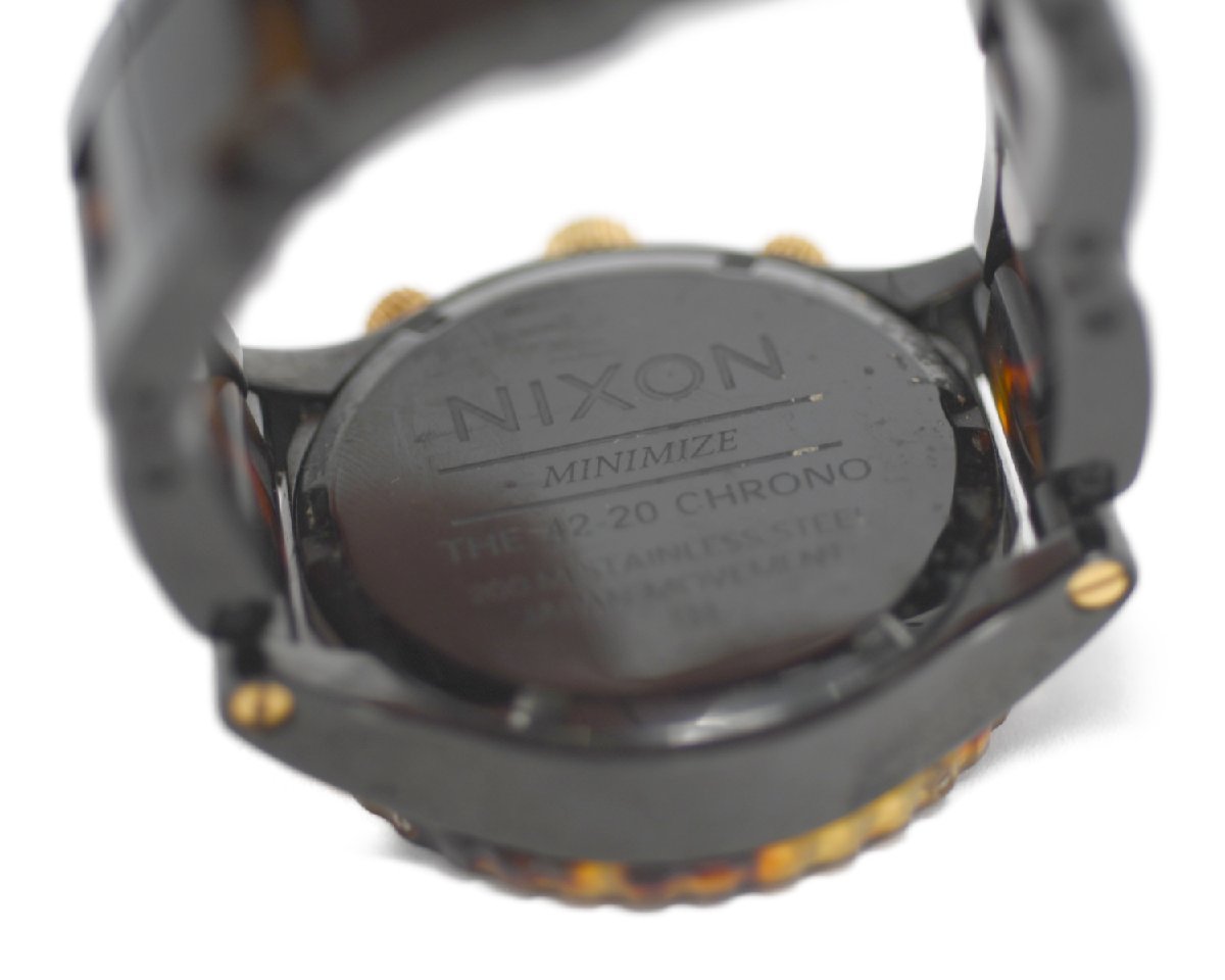 【ＮＩＸＯＮ】ニクソン THE 42-20 NA037679 べっ甲モチーフ ブラック文字盤 クォーツ 中古品_画像9