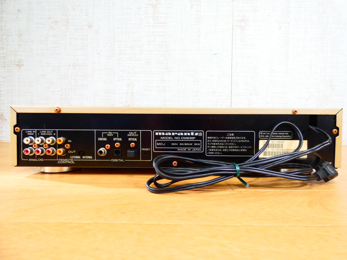 S) marantz マランツ CD/MDプレーヤー CM635F 音響機器 オーディオ ※ジャンク/通電OK！ @100 (12)_画像5