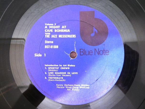 S) ●(J-48) Art Blakey & The Jazz Messengers 「 At Cafe Bohemia Vol.2 」 LPレコード US盤 BST 81508 @80_画像4