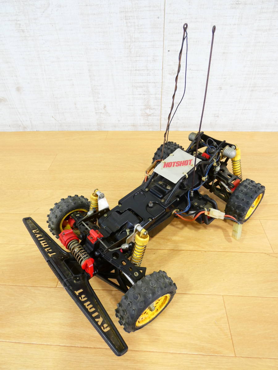 ◎ジャンク　TAMIYA/タミヤ　ラジコンカー　R/C　HOT SHOT/ホットショット　約39cm　車両のみ/カバーボディなし　動作未確認　＠120(11)_画像1