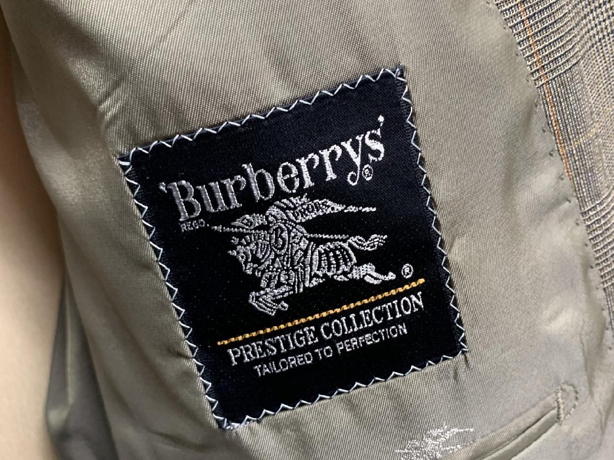 【NA-2895】バーバリー BURBERRYS PRESTIGE COLLECTION ウール ジャケット シングル チェック グレー系 ハンガー付 現状品【千円市場】_画像6