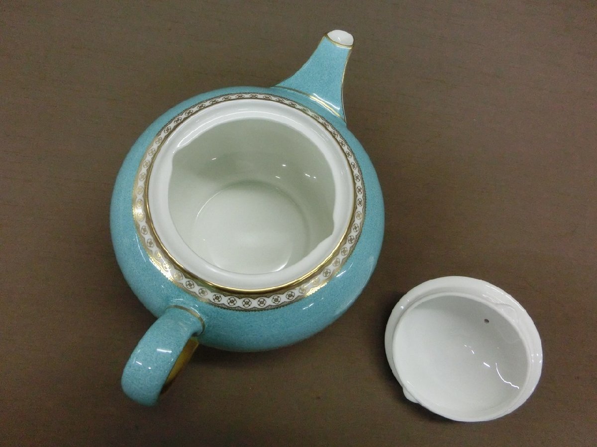 【YJ-0043】1円～ 美品 WEDGWOOD ウェッジウッド ユーランダーパウダー ターコイズ ULANDER ティーポット W1503【千円市場】_画像5