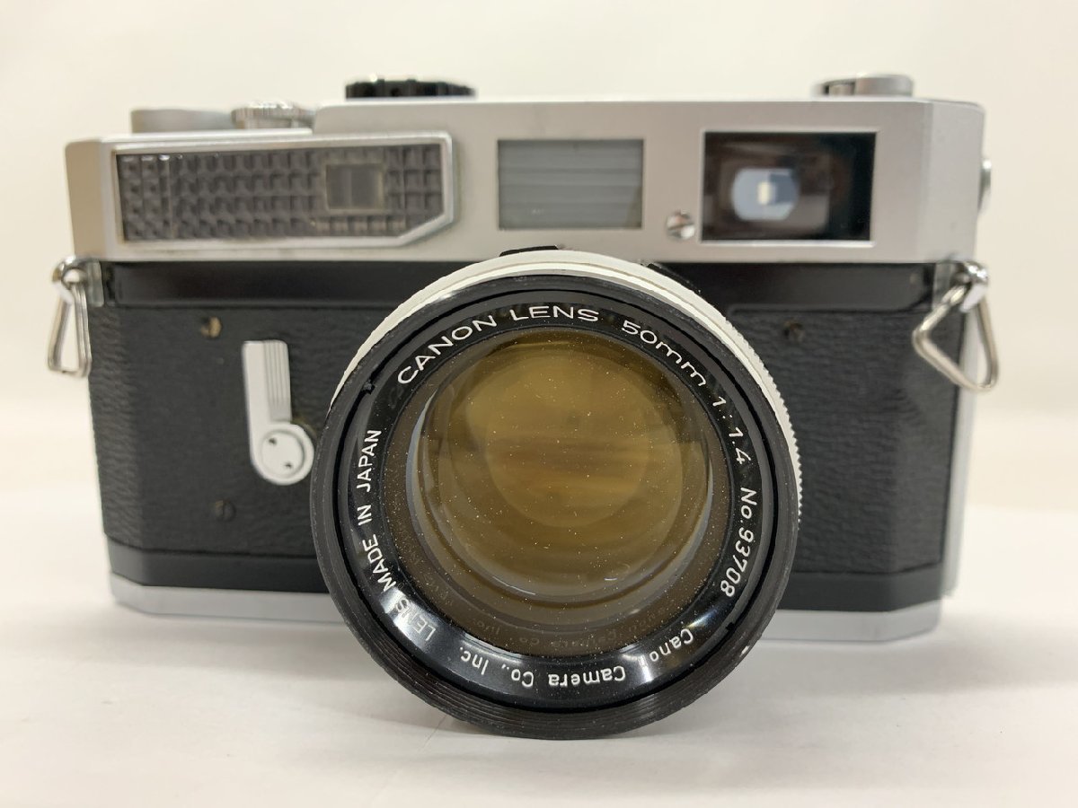 【Y-8953】レトロ Canon7 model キャノン フィルムカメラ CANON LENS 50mm 1:1.4 レンズ セット 現状品【千円市場】_画像2