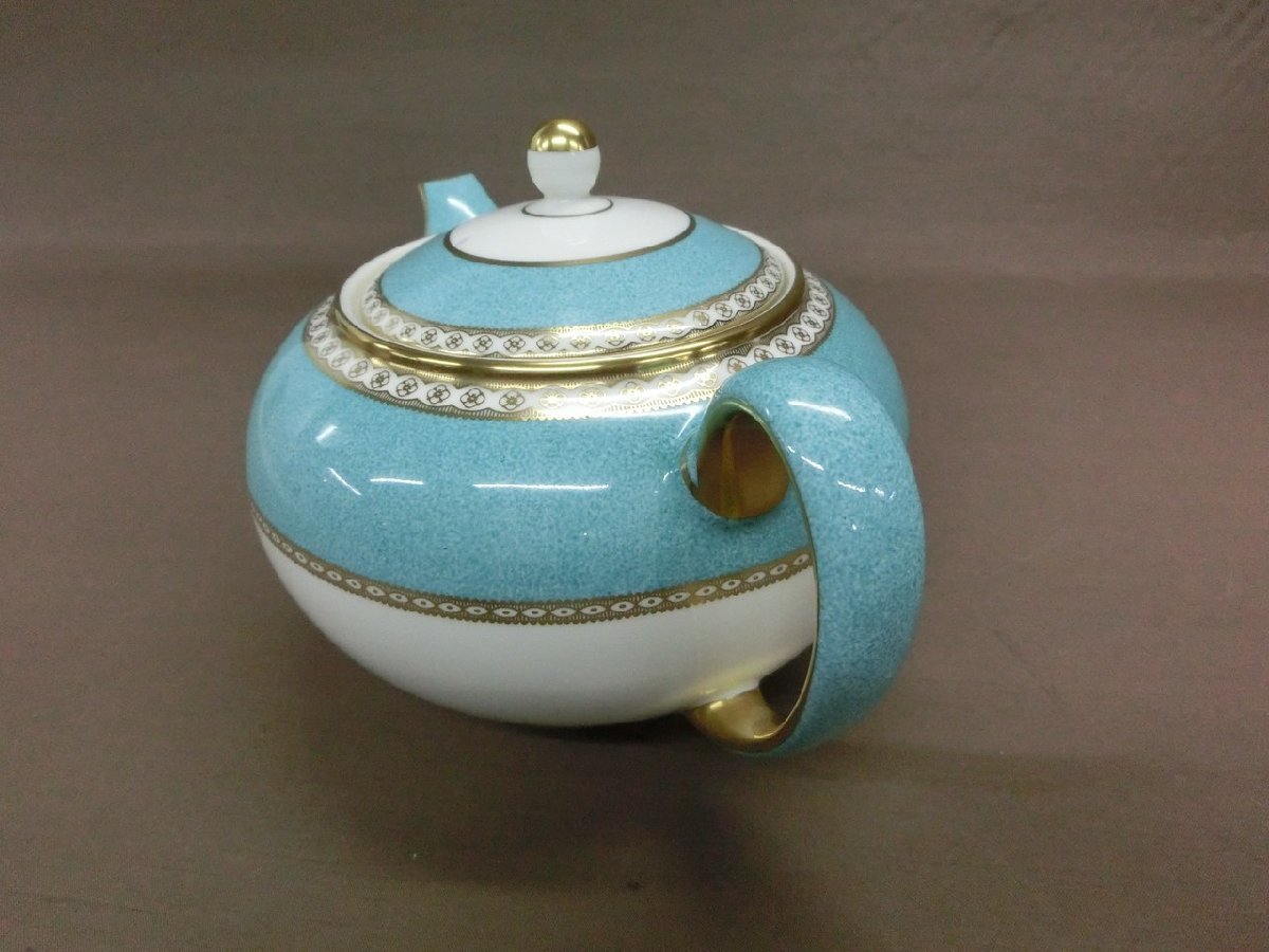 【YJ-0043】1円～ 美品 WEDGWOOD ウェッジウッド ユーランダーパウダー ターコイズ ULANDER ティーポット W1503【千円市場】_画像4