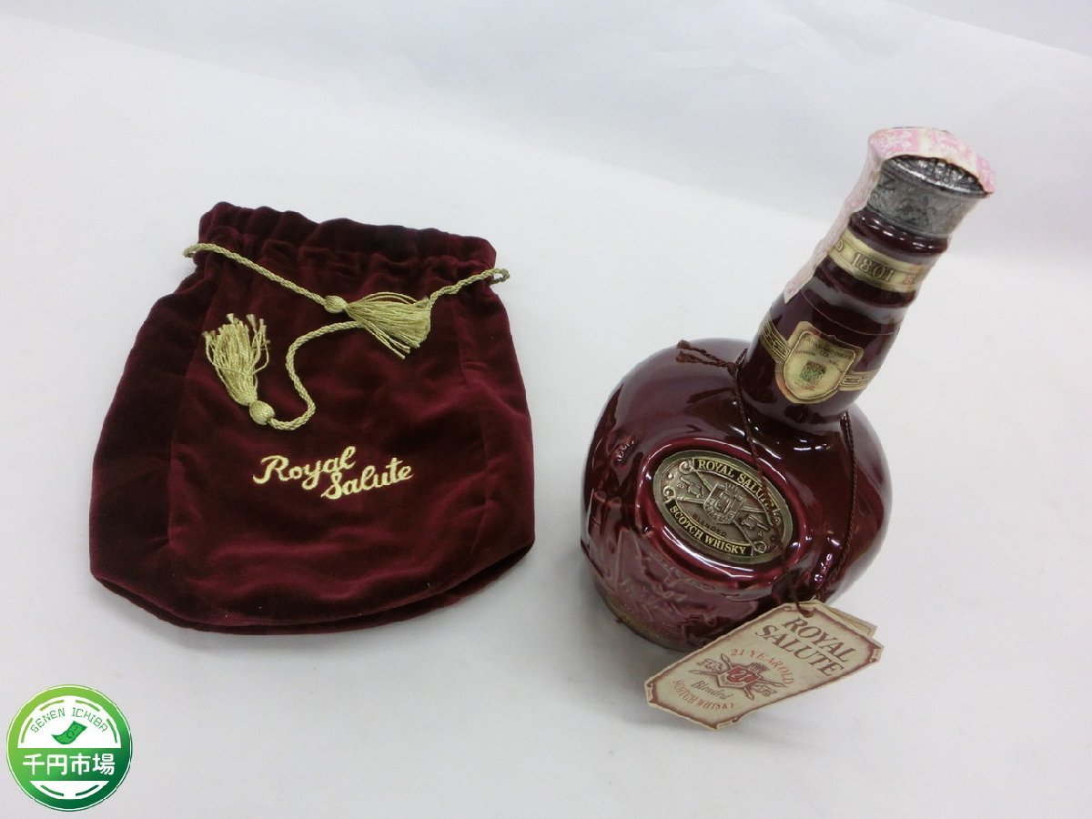 【O-6000】未開栓 ROYAL SALUTE ロイヤルサルート 21年 赤 陶器ボトル 700ml スコッチウイスキー【千円市場】_画像1