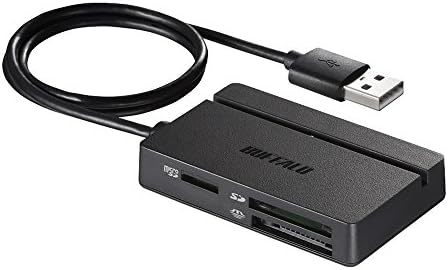 【残りわずか】 ブラック USB2.0 マルチカードリーダー BUFFALO スタンダードモデル BSCR105U2BK ブラック_画像1