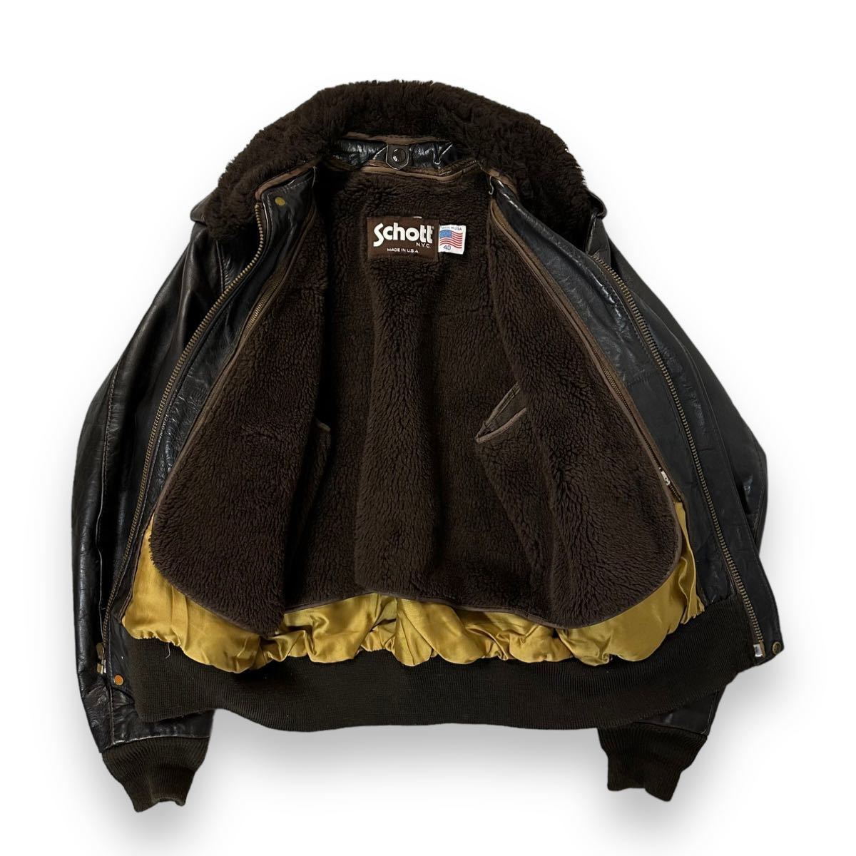 希少品】Schott ショット 184SM A-2 レザー ボンバー フライト 希少品】Schott ショット 184SM A-2 レザー ボンバー フライト
