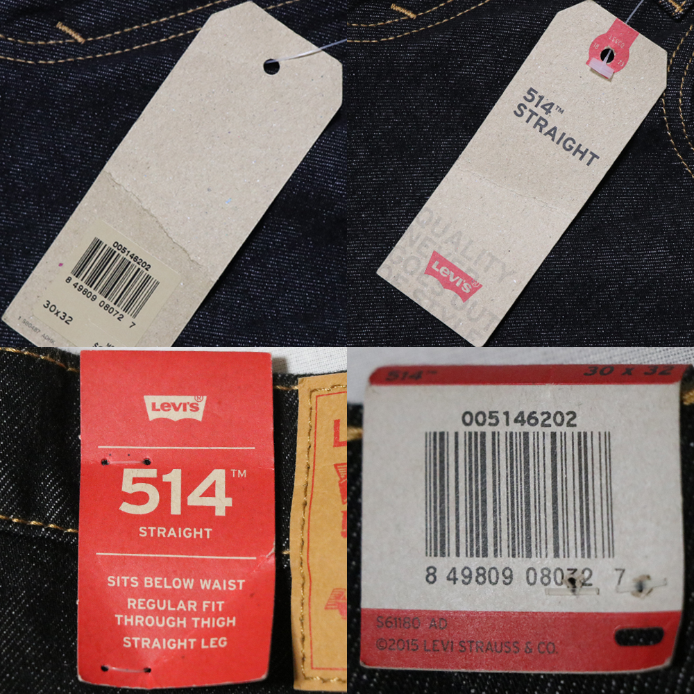 アメリカ購入品 新品 Levi's リーバイス 514 ストレート デニムパンツ インディゴブルー Ｗ30 L32_画像8