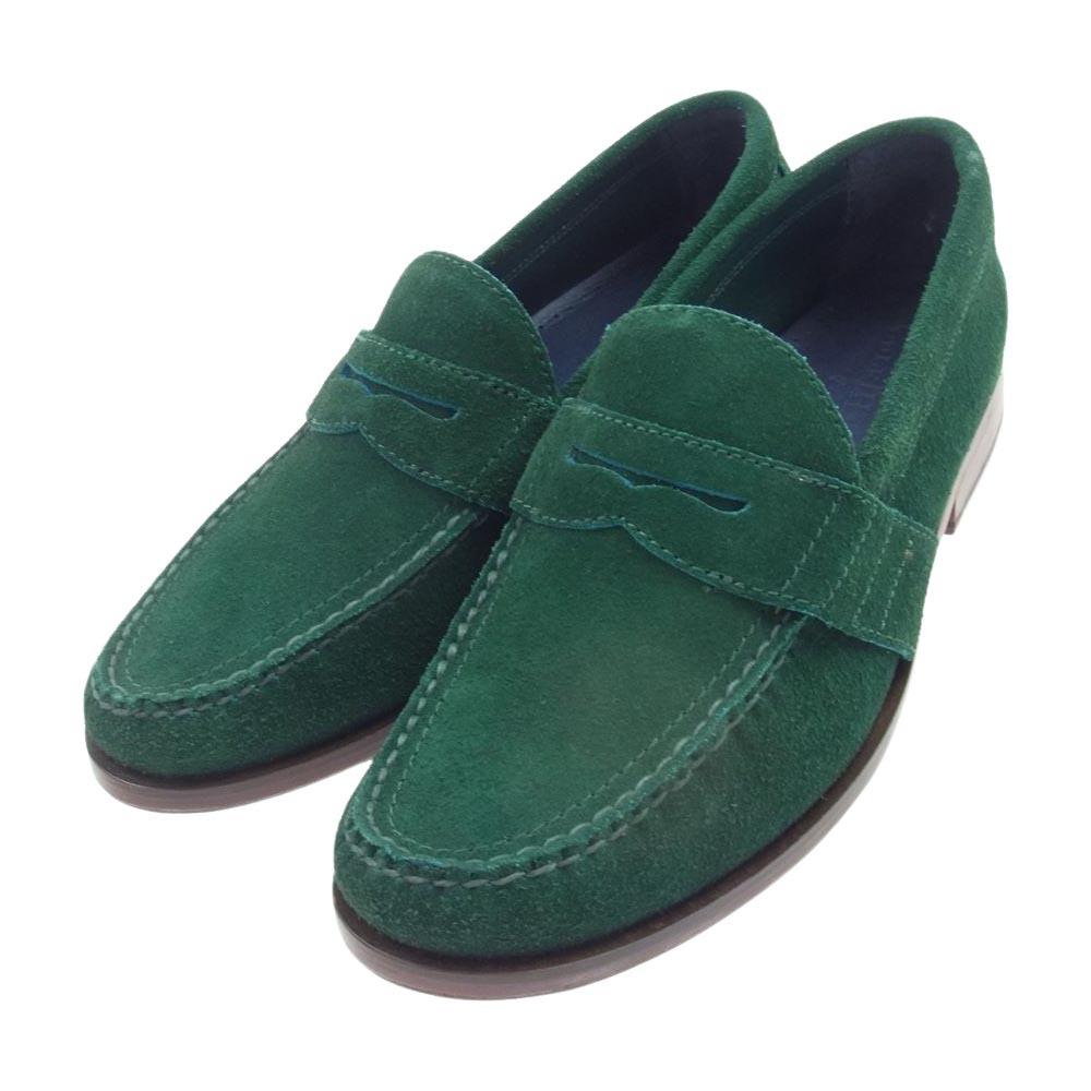 COLE HAAN コールハーン c11177 Penny Loafers Green Suede Leather スエードレザー コインローファー グリーン系 9.5【中古】_画像1